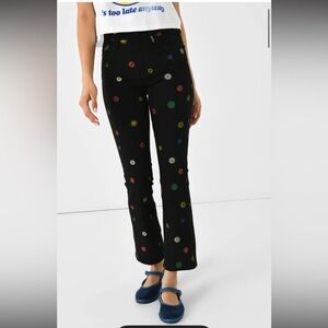 MOTHER The Insider Flood in Fresh As a Black Pants Multicolor Floral Design 27/4